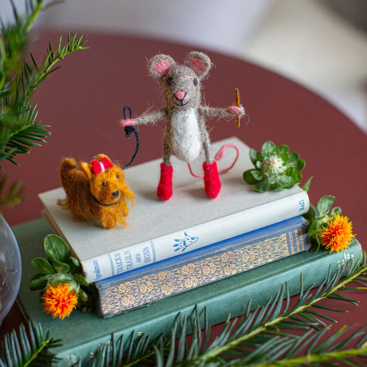 Felt Dog Walker Mouse Sew Heart Felt
