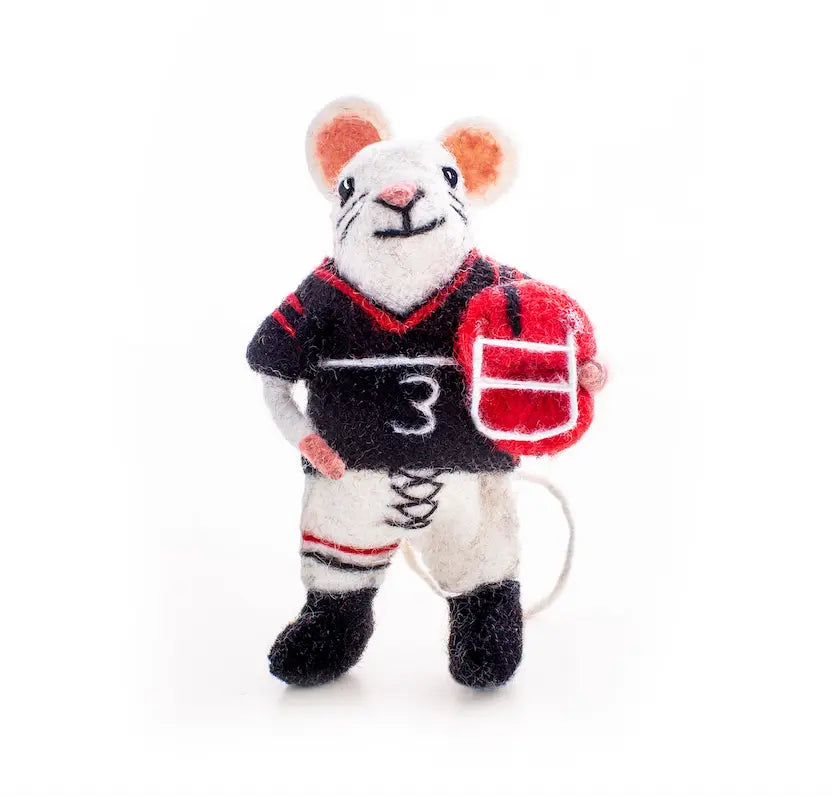 American Football Mouse Sew Heart Felt