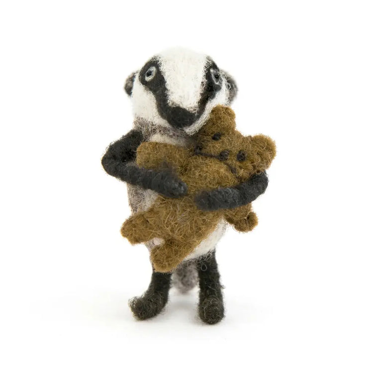 Baby Badger with Bear Sew Heart Felt