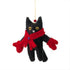 Black Kitten in Mittens Decoration Sew Heart Felt
