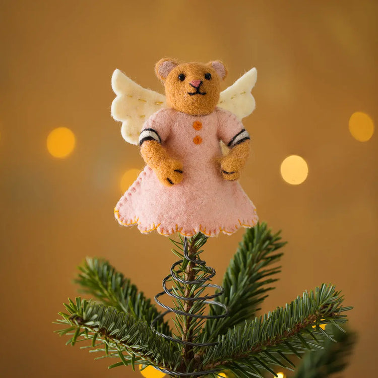 Pretty Angel Bear Tree Topper Sew Heart Felt