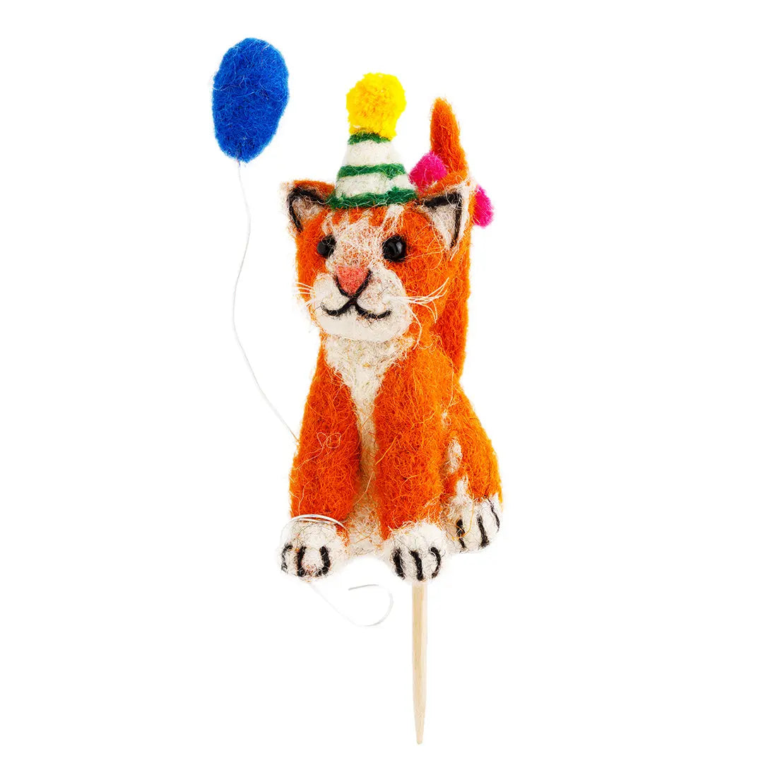 Ginger Cat Birthday Cake Topper Sew Heart Felt