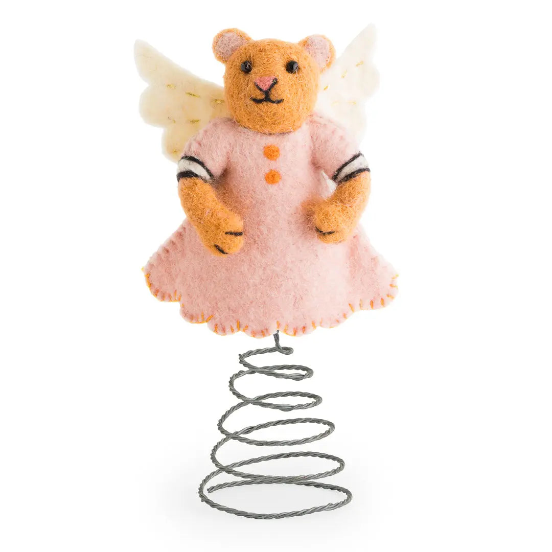 Pretty Angel Bear Tree Topper Sew Heart Felt