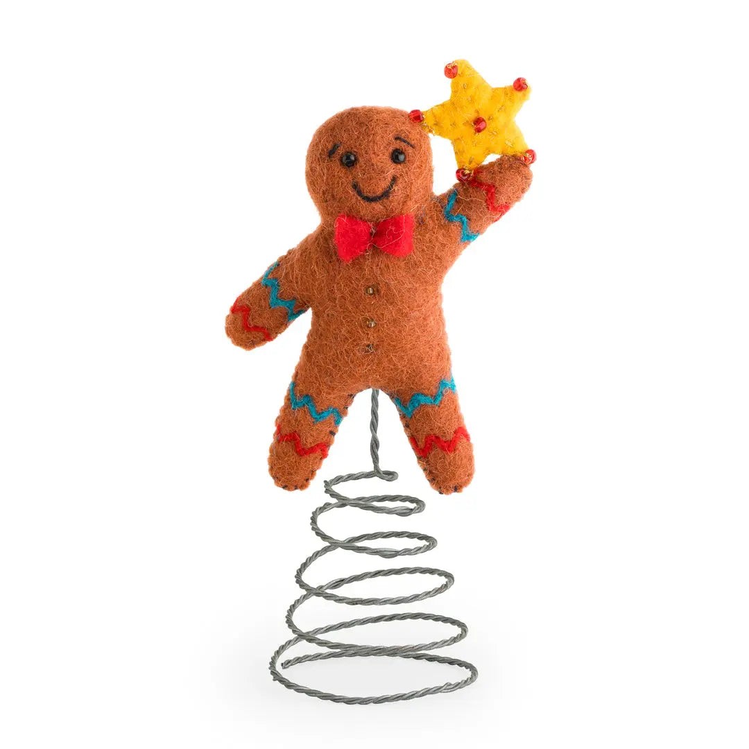 Festive Gingerbread Man Tree Topper Sew Heart Felt