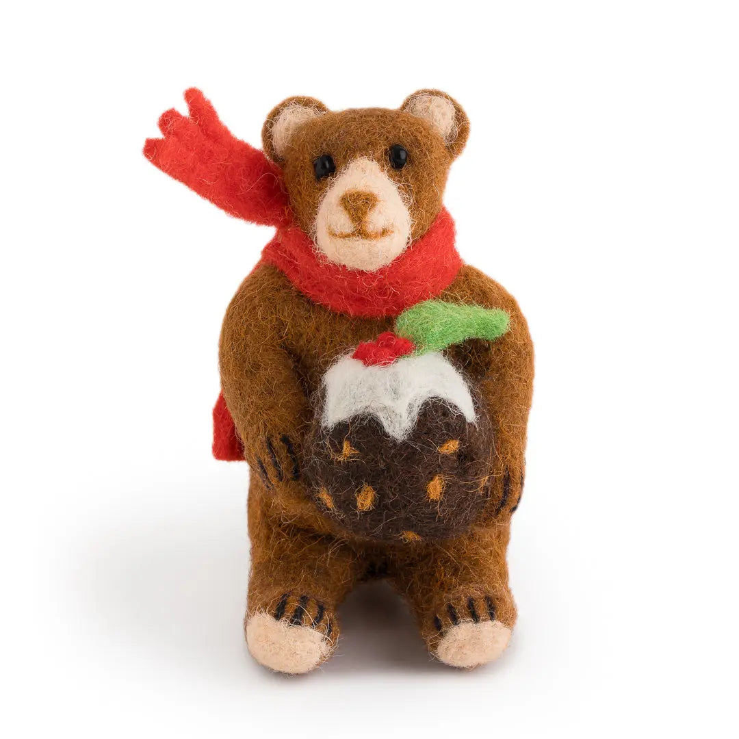 NEW Carol the Christmas Pudding Bear Sew Heart Felt