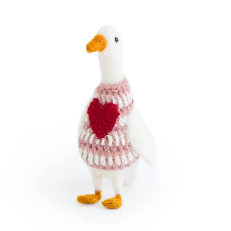 NEW Duck in Pretty Heart Jumper Sew Heart Felt