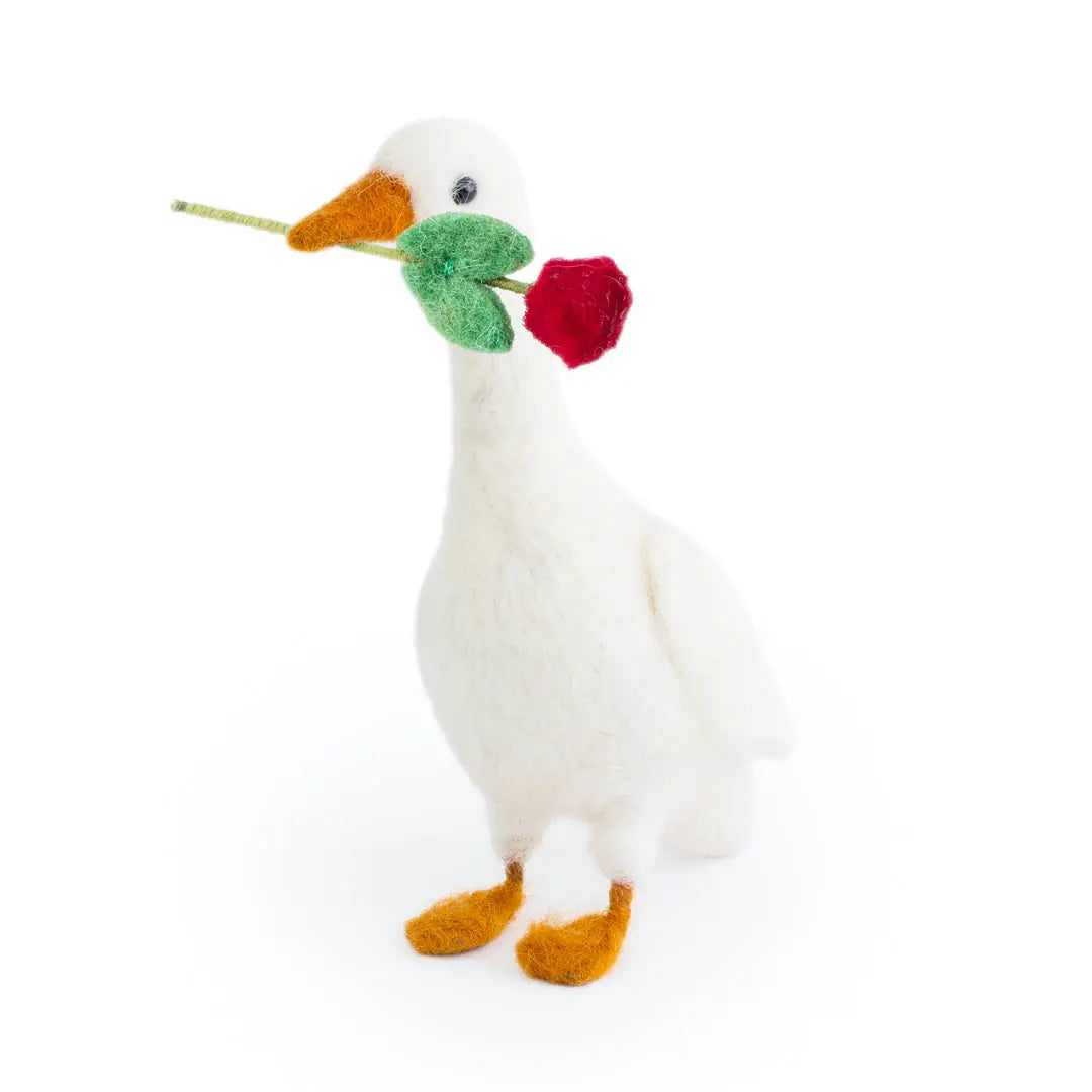 NEW Romeo the Rose Holding Duck Sew Heart Felt
