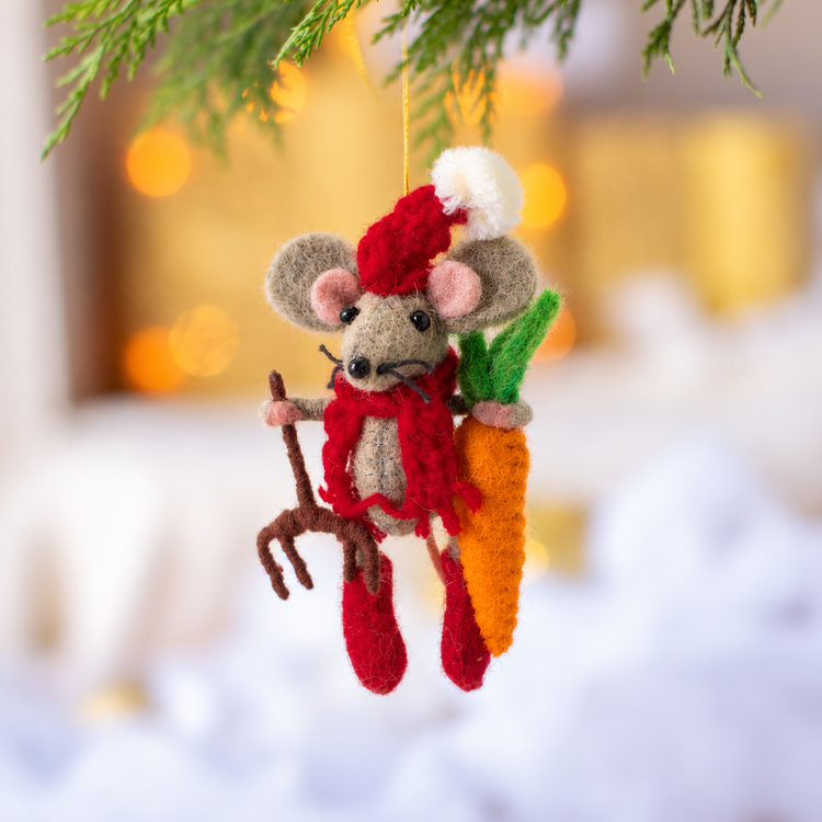 Monty Carrot Mouse Decoration Sew Heart Felt