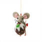 Mouse with a Huge Christmas Pud Decoration Sew Heart Felt