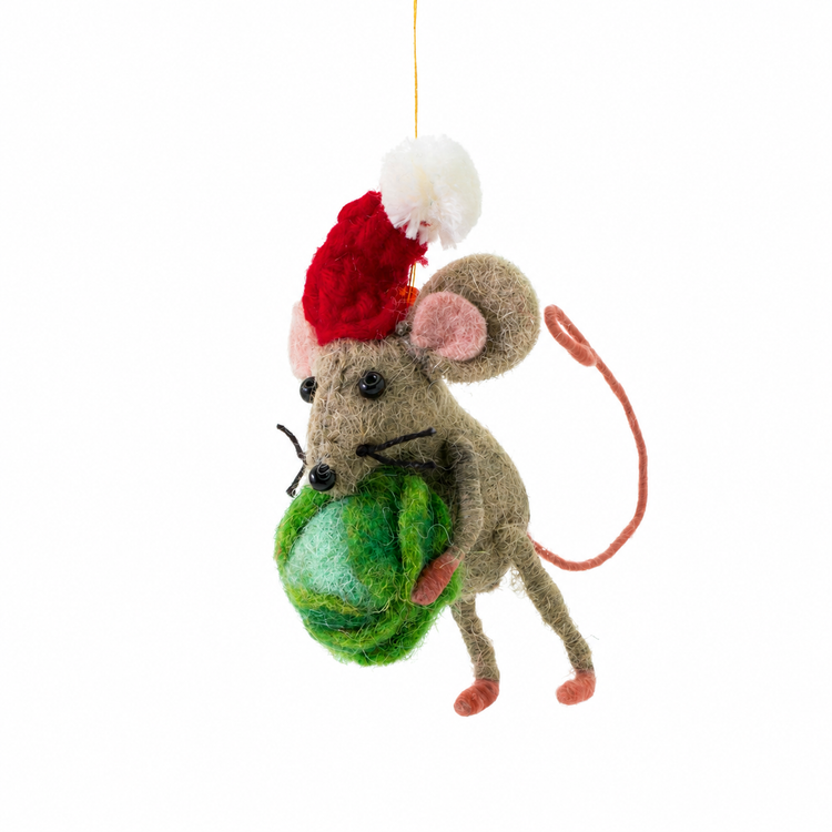 Mouse with a Huge Sprout Decoration Sew Heart Felt