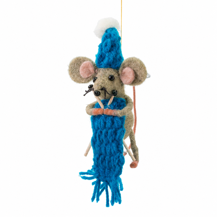 Needles & Blue Knitting Mouse Decoration Sew Heart Felt