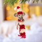 Needles & Stripey Knitting Mouse Decoration Sew Heart Felt