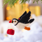 Pembroke Puffin with a Present Decoration Sew Heart Felt
