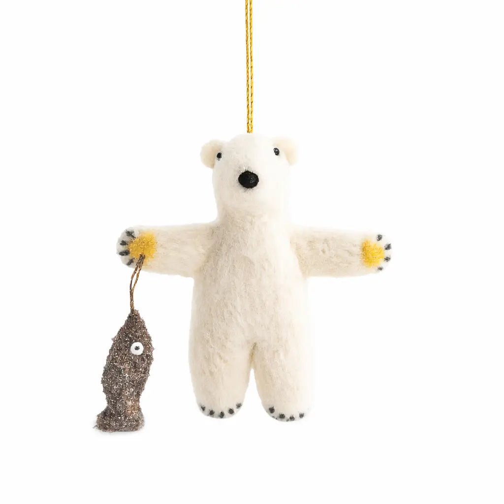 Peter Polar Bear Decoration (Set of 4) Sew Heart Felt