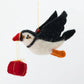 Pembroke Puffin with a Present Decoration (Set of 4) Sew Heart Felt