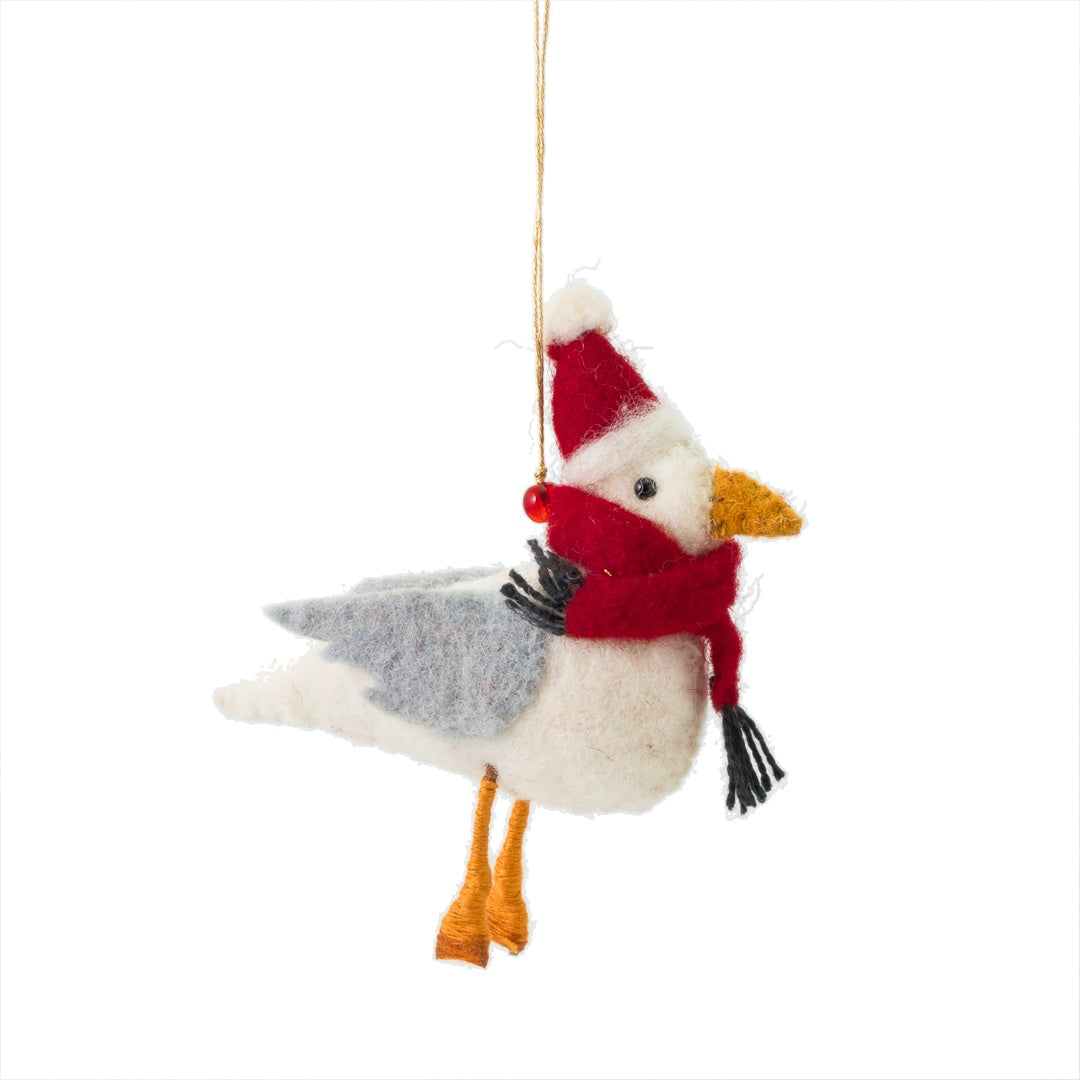 Sea Breeze Seagull in Winter Woolies Decoration Sew Heart Felt