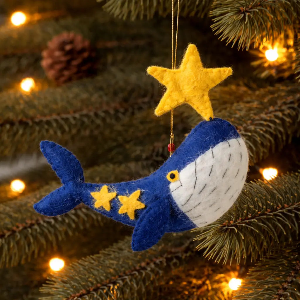 Star Gazey Whale with a Star Decoration (Set of 4) Sew Heart Felt