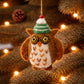 Wise Old Owl in a Hat Decoration (Set of 4) Sew Heart Felt