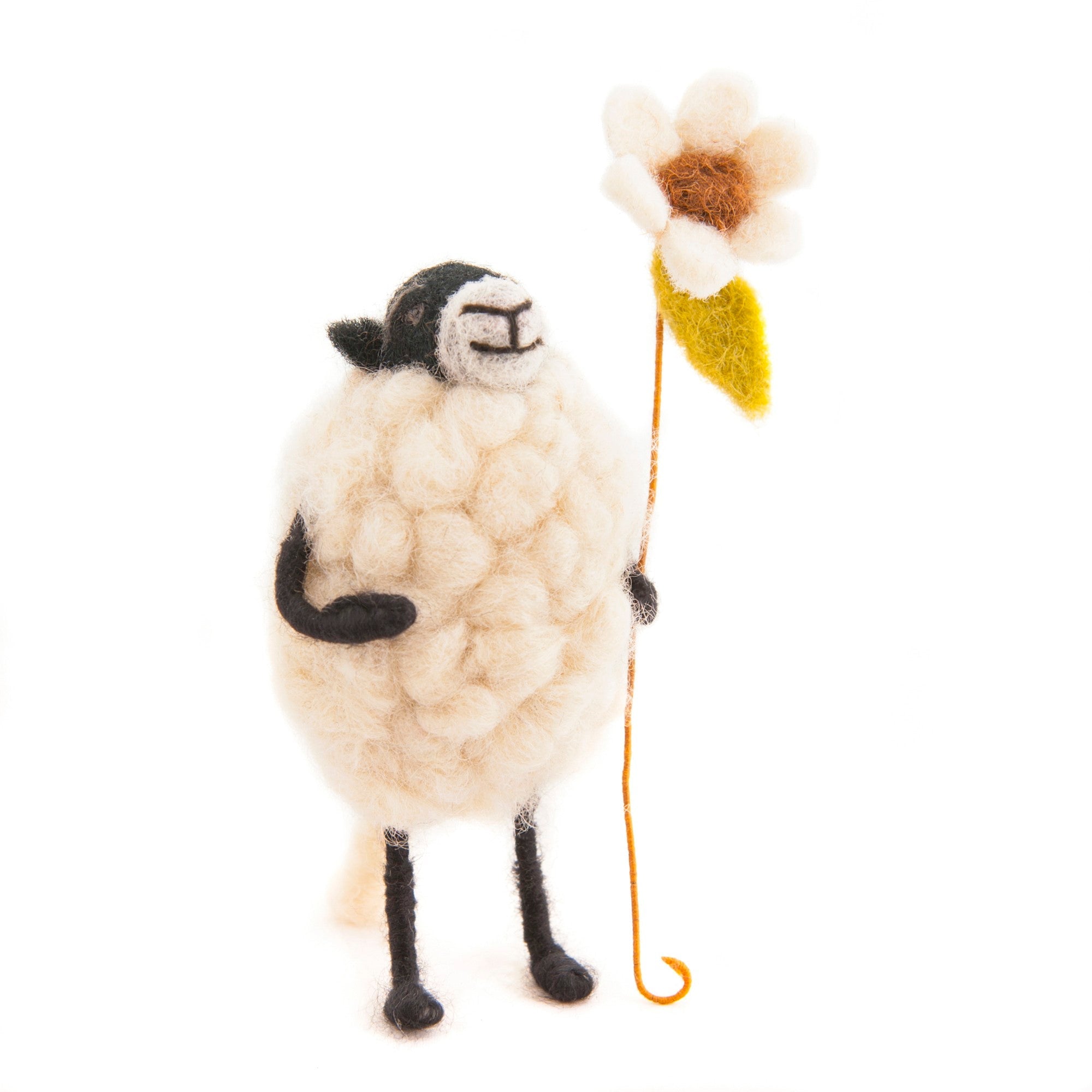 Felt Barbara Sheep with Flower