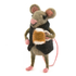 Mouse with Pint of Beer, a handmade felt mouse in a waistcoat holding a pint of ale, by Sew Heart Felt