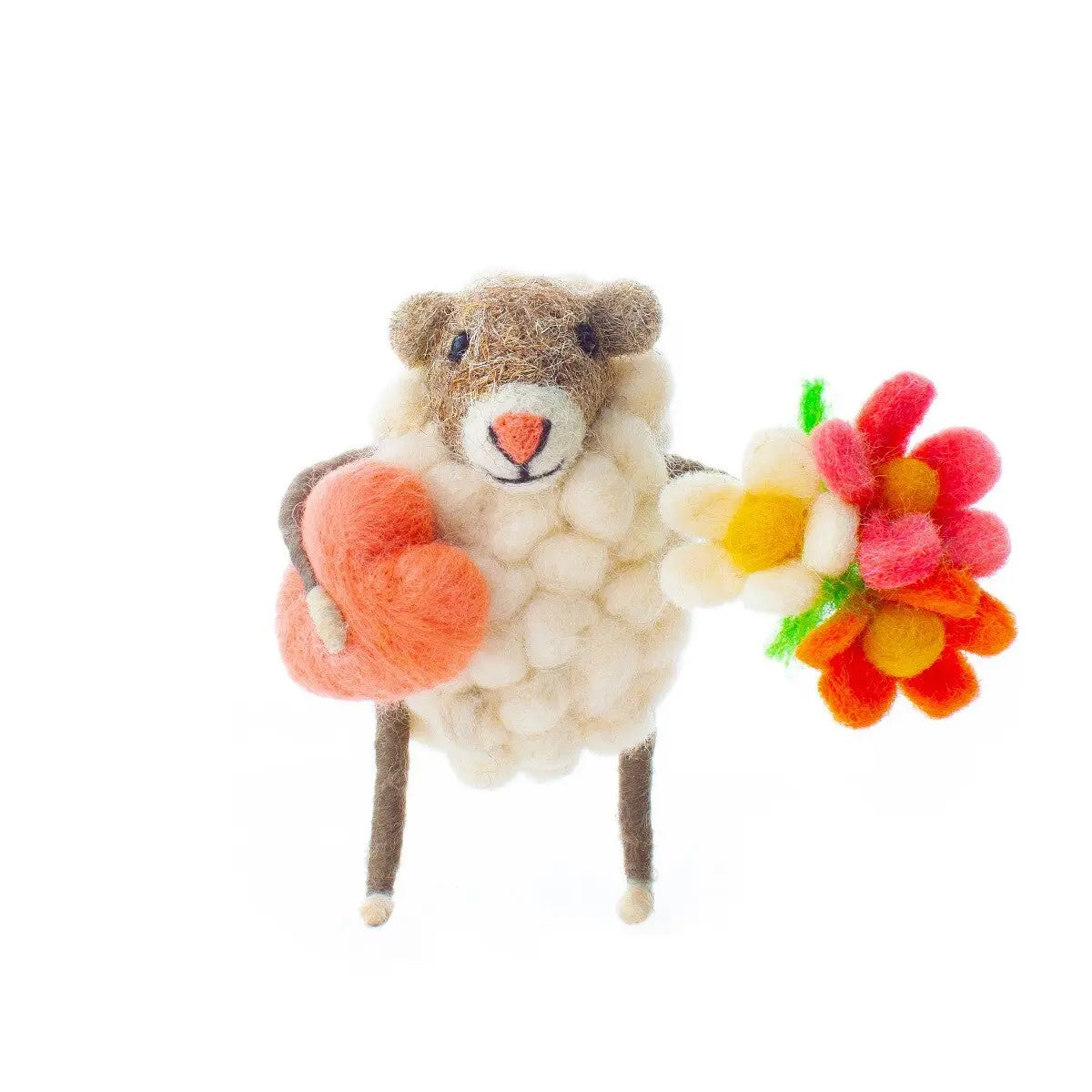 Heart and Flowers Sheep Sew Heart Felt