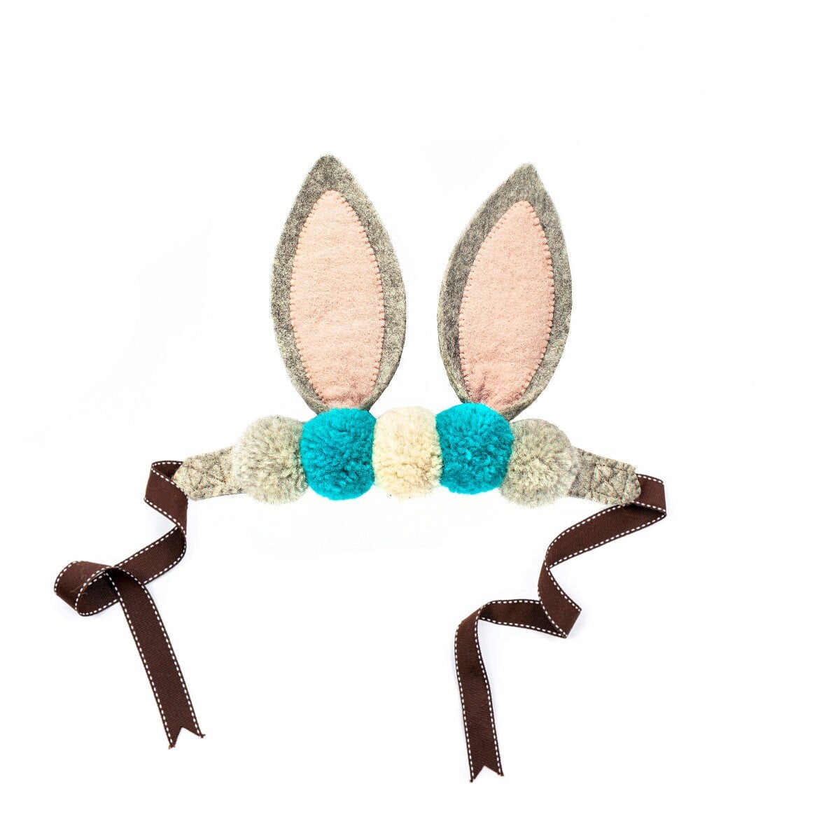 Turquoise Pom Pom Bunny Ears