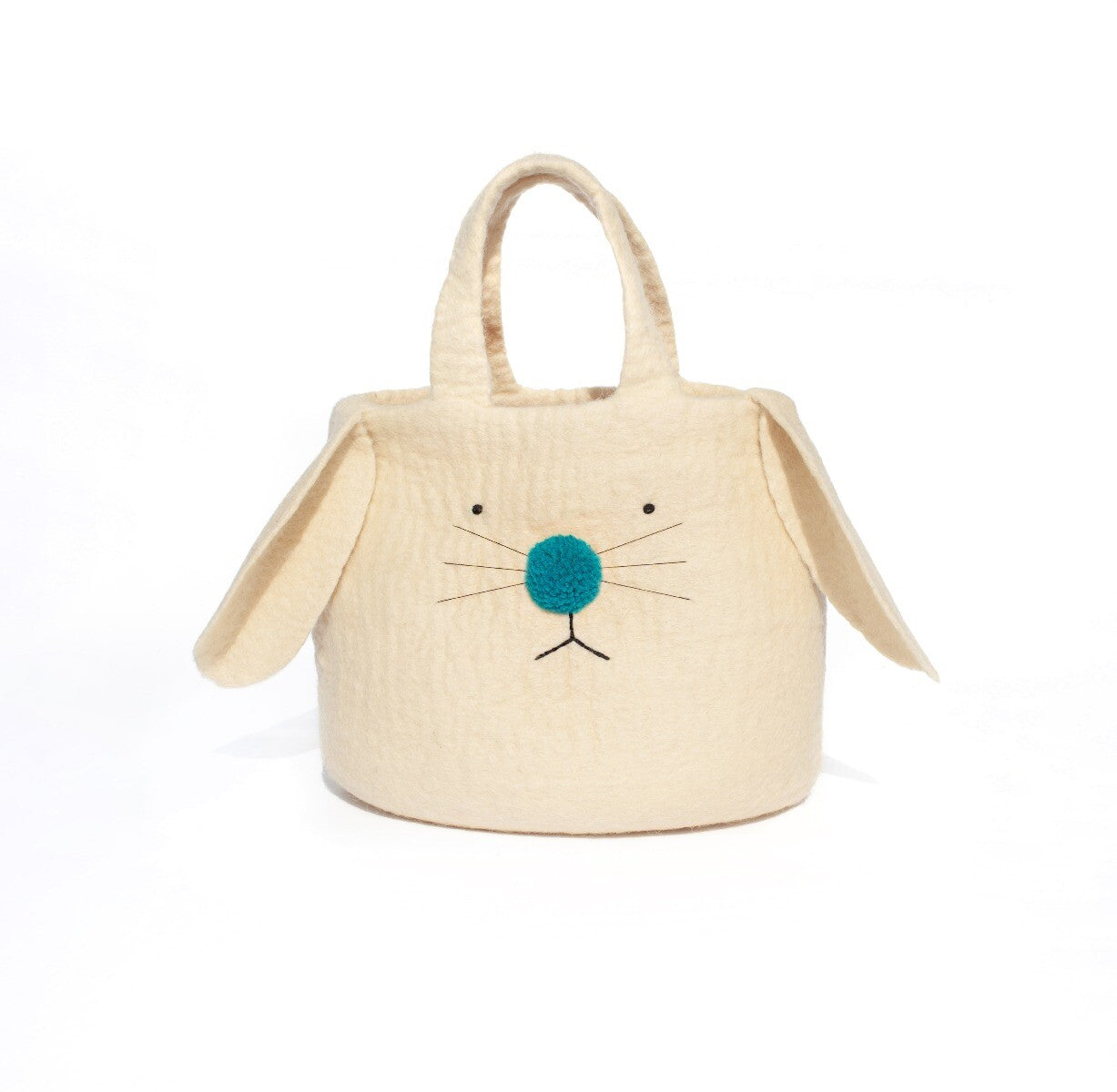Pom Pom Bunny Bag, Turquoise