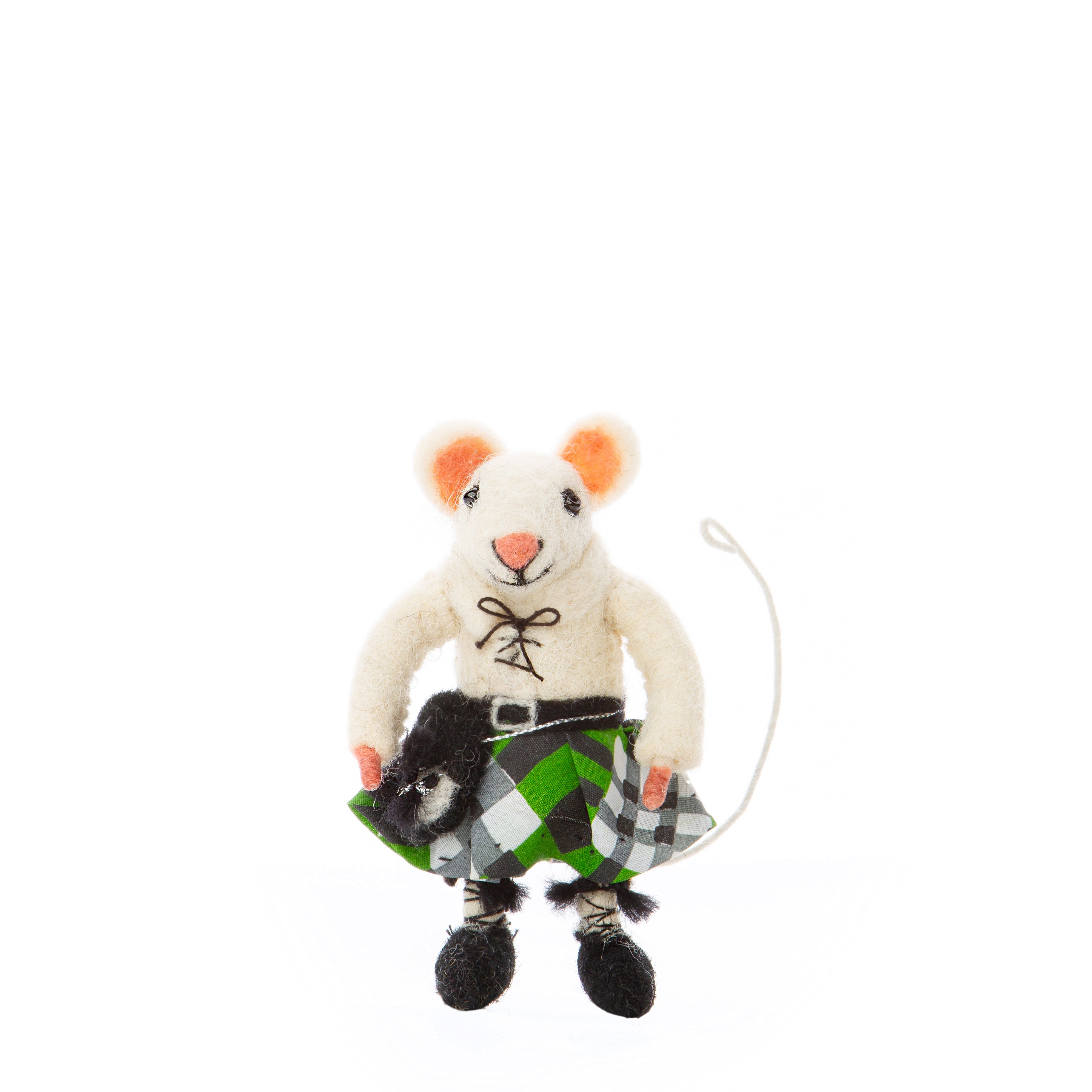 Scottish Mouse in Green Kilt
