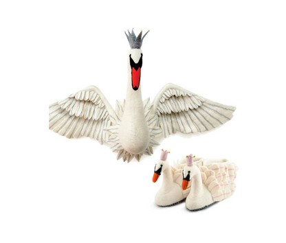 Adult Swan Slippers and Head with Wings Bundle